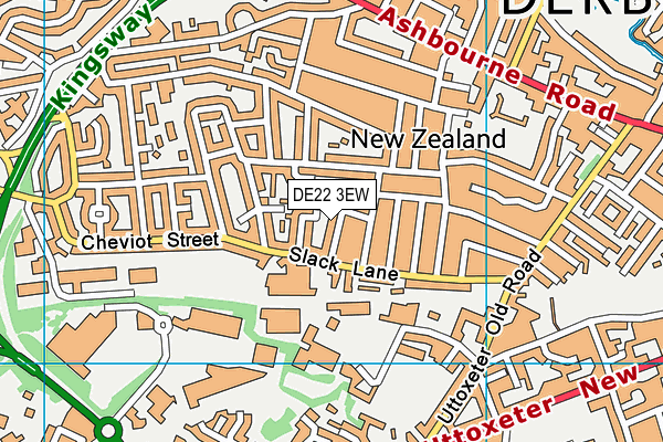 DE22 3EW map - OS VectorMap District (Ordnance Survey)