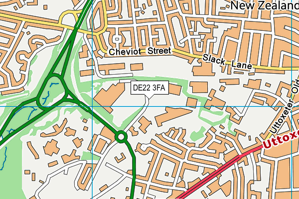 DE22 3FA map - OS VectorMap District (Ordnance Survey)