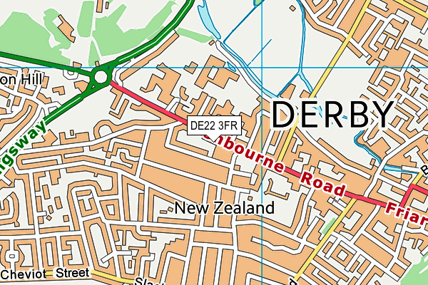 DE22 3FR map - OS VectorMap District (Ordnance Survey)