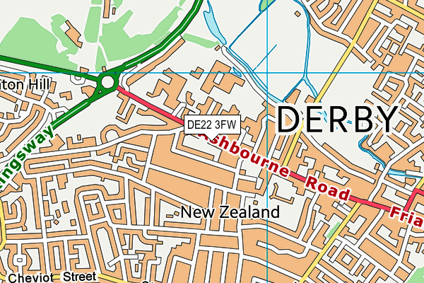 DE22 3FW map - OS VectorMap District (Ordnance Survey)