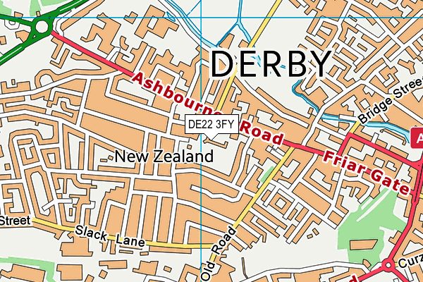 DE22 3FY map - OS VectorMap District (Ordnance Survey)
