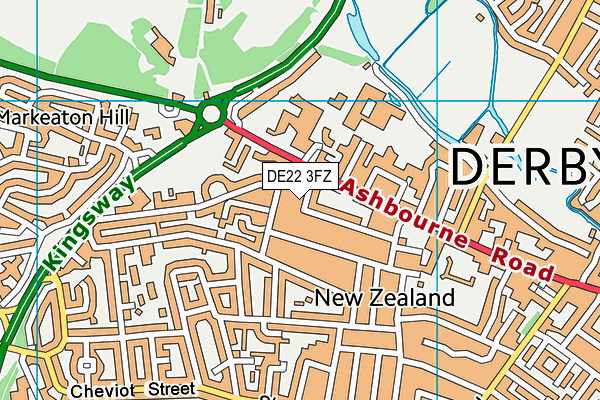 DE22 3FZ map - OS VectorMap District (Ordnance Survey)
