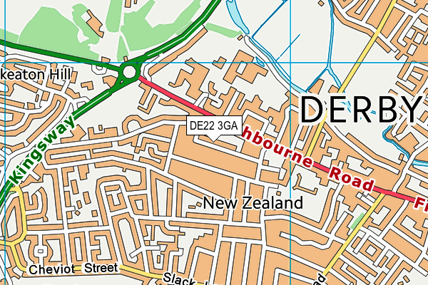 DE22 3GA map - OS VectorMap District (Ordnance Survey)
