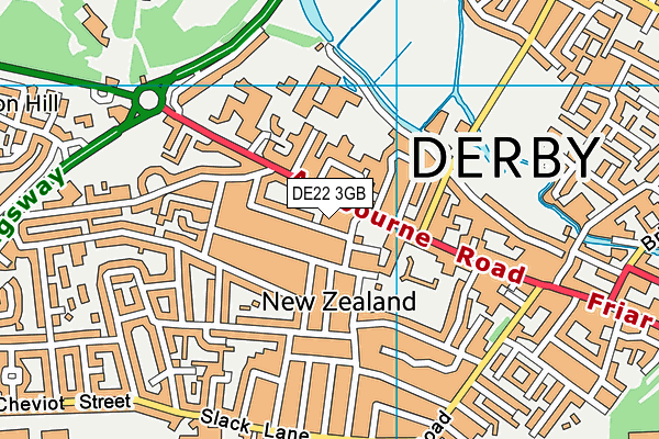 DE22 3GB map - OS VectorMap District (Ordnance Survey)