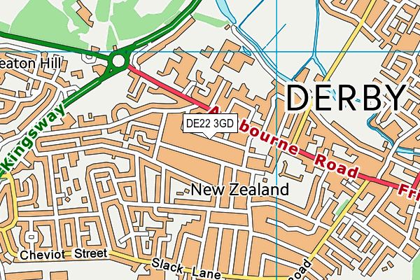DE22 3GD map - OS VectorMap District (Ordnance Survey)