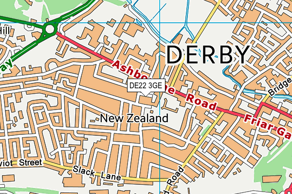 DE22 3GE map - OS VectorMap District (Ordnance Survey)