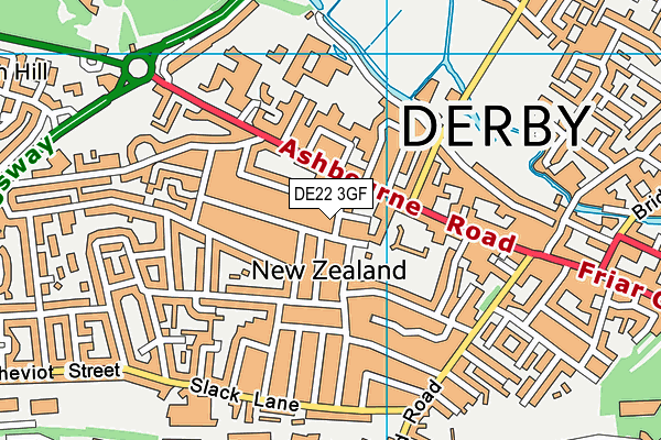 DE22 3GF map - OS VectorMap District (Ordnance Survey)