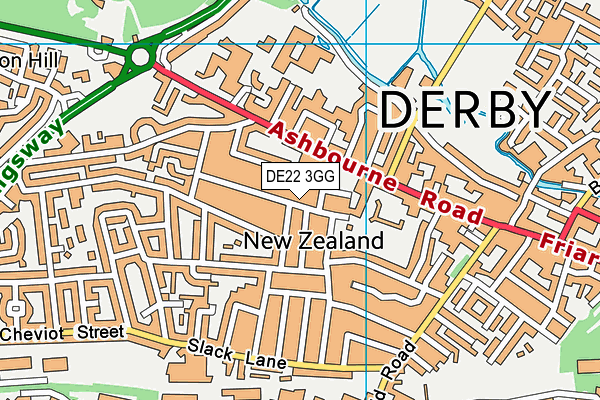 DE22 3GG map - OS VectorMap District (Ordnance Survey)