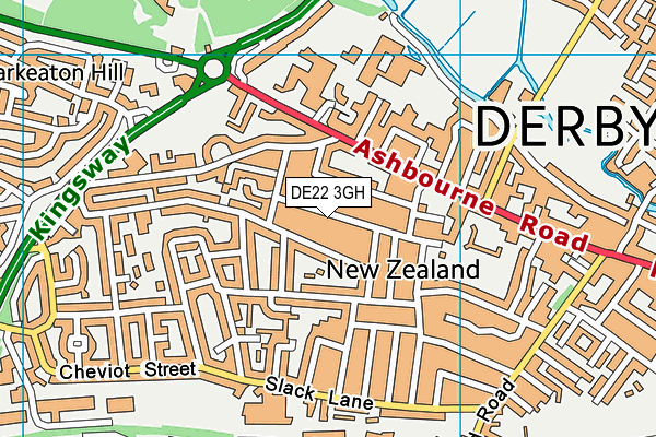 DE22 3GH map - OS VectorMap District (Ordnance Survey)