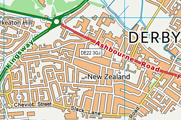 DE22 3GJ map - OS VectorMap District (Ordnance Survey)