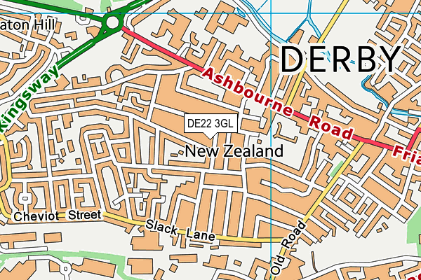 DE22 3GL map - OS VectorMap District (Ordnance Survey)