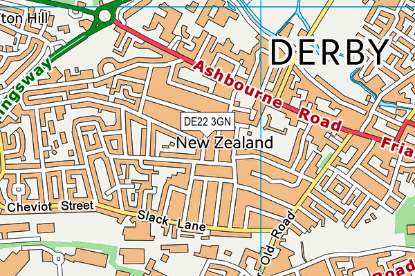 DE22 3GN map - OS VectorMap District (Ordnance Survey)