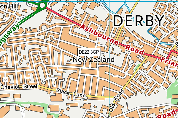 DE22 3GP map - OS VectorMap District (Ordnance Survey)
