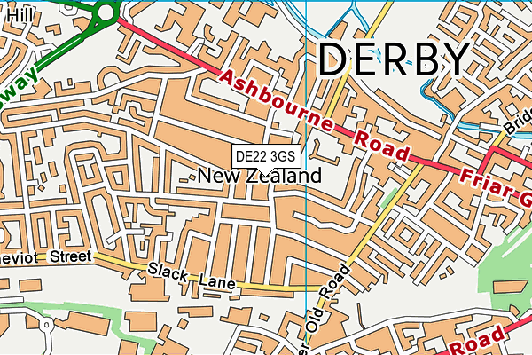 DE22 3GS map - OS VectorMap District (Ordnance Survey)