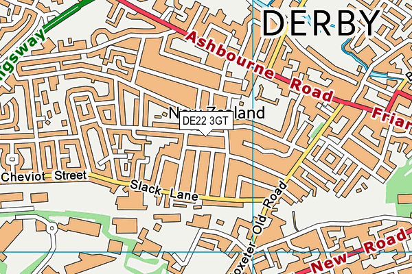 DE22 3GT map - OS VectorMap District (Ordnance Survey)