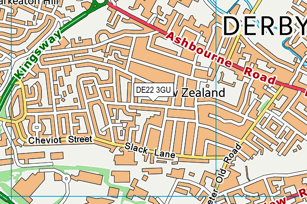 DE22 3GU map - OS VectorMap District (Ordnance Survey)