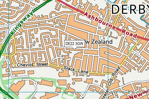 DE22 3GW map - OS VectorMap District (Ordnance Survey)