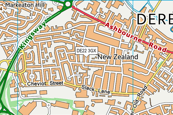 DE22 3GX map - OS VectorMap District (Ordnance Survey)