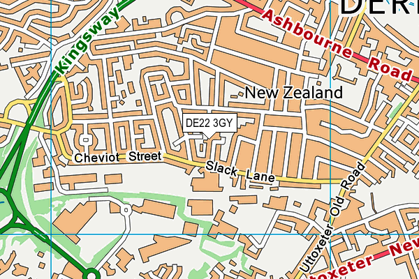 DE22 3GY map - OS VectorMap District (Ordnance Survey)