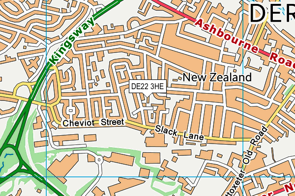 DE22 3HE map - OS VectorMap District (Ordnance Survey)