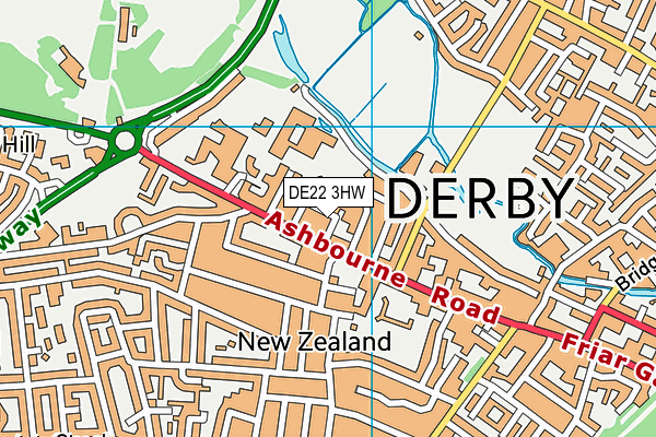 DE22 3HW map - OS VectorMap District (Ordnance Survey)
