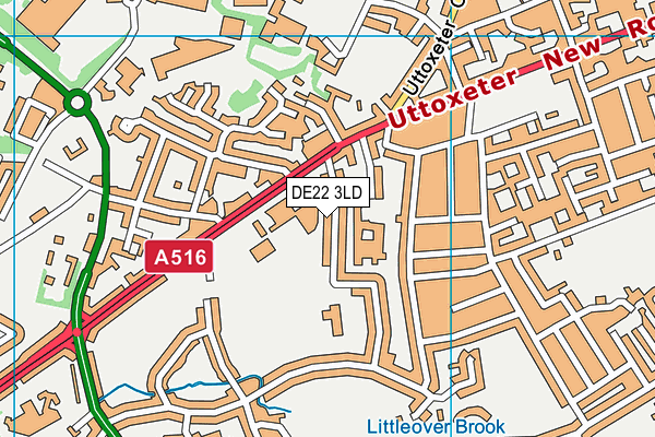 DE22 3LD map - OS VectorMap District (Ordnance Survey)