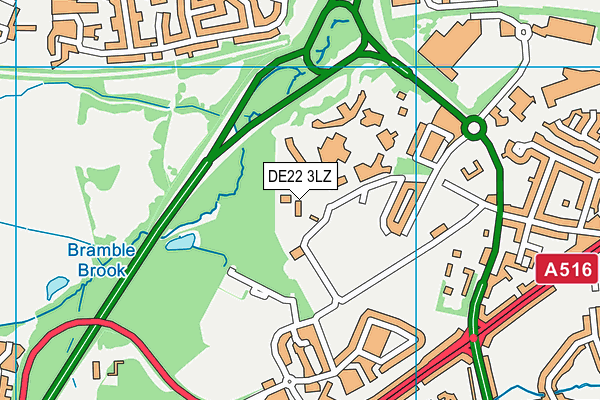 DE22 3LZ map - OS VectorMap District (Ordnance Survey)