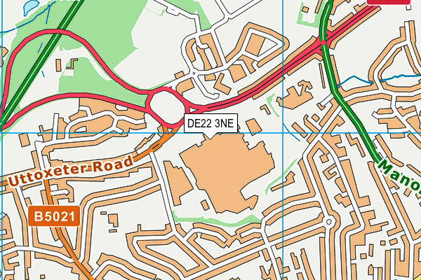 DE22 3NE map - OS VectorMap District (Ordnance Survey)