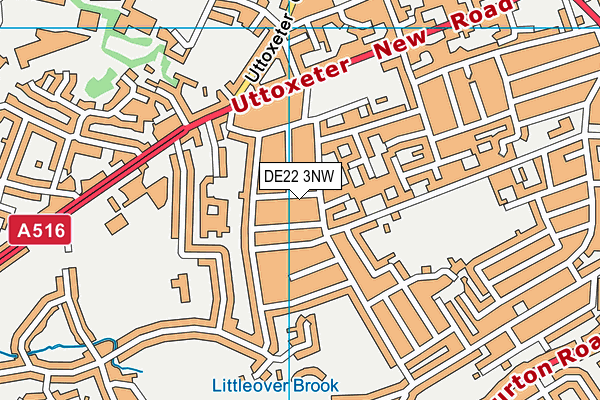 DE22 3NW map - OS VectorMap District (Ordnance Survey)
