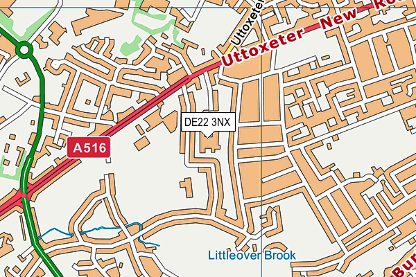 DE22 3NX map - OS VectorMap District (Ordnance Survey)