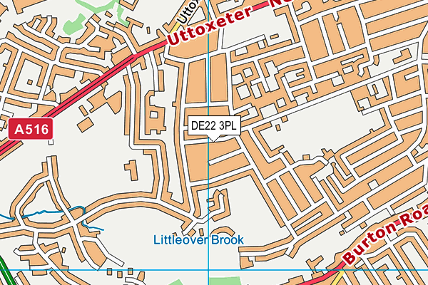 DE22 3PL map - OS VectorMap District (Ordnance Survey)