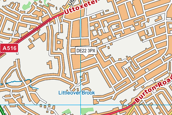 DE22 3PX map - OS VectorMap District (Ordnance Survey)