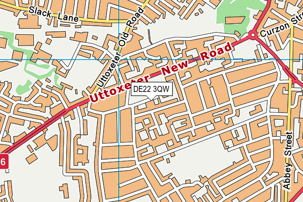 DE22 3QW map - OS VectorMap District (Ordnance Survey)