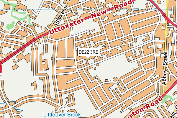 DE22 3RE map - OS VectorMap District (Ordnance Survey)