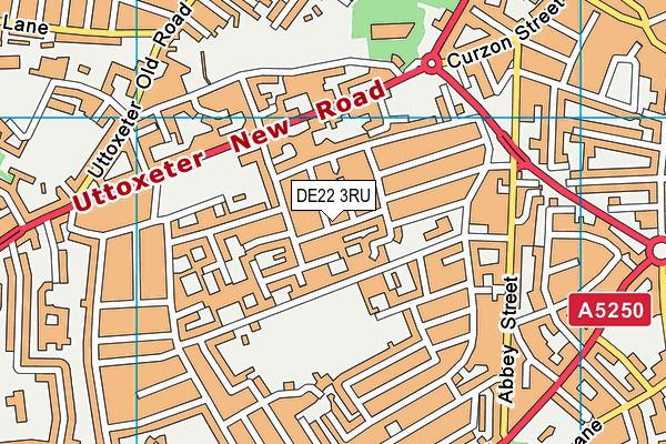 DE22 3RU map - OS VectorMap District (Ordnance Survey)
