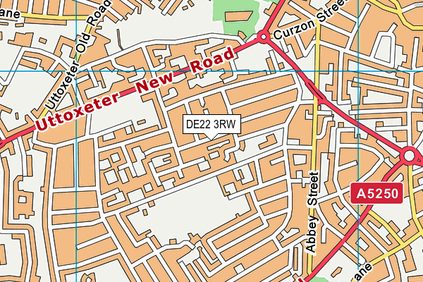 DE22 3RW map - OS VectorMap District (Ordnance Survey)