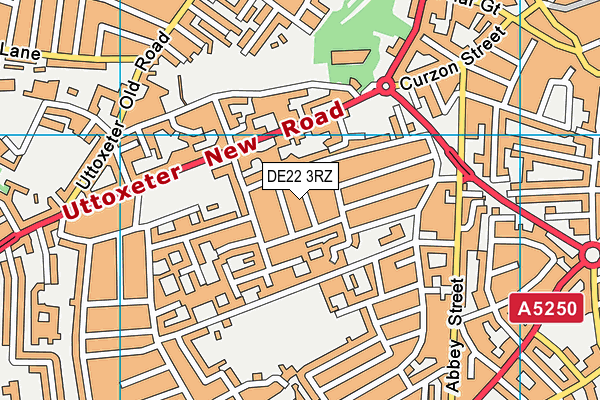 DE22 3RZ map - OS VectorMap District (Ordnance Survey)