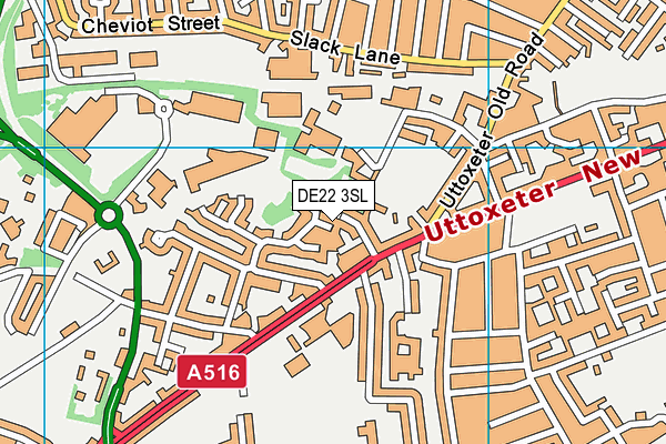 DE22 3SL map - OS VectorMap District (Ordnance Survey)