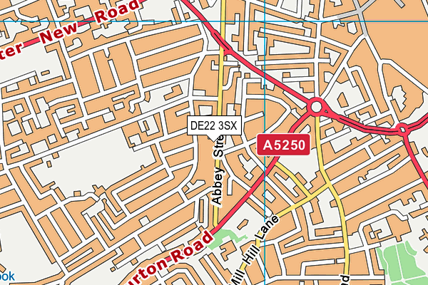 DE22 3SX map - OS VectorMap District (Ordnance Survey)