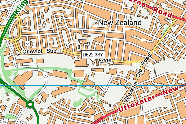 DE22 3SY map - OS VectorMap District (Ordnance Survey)