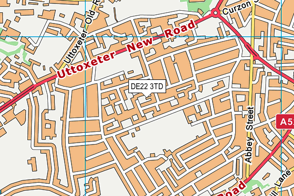 DE22 3TD map - OS VectorMap District (Ordnance Survey)