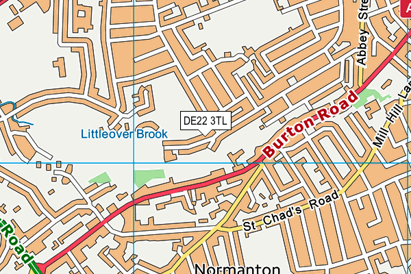 Map of DERBY UNCOVERED CIC at district scale