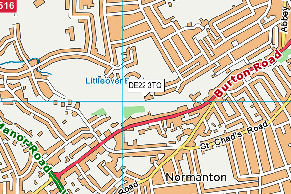 DE22 3TQ map - OS VectorMap District (Ordnance Survey)