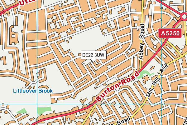 DE22 3UW map - OS VectorMap District (Ordnance Survey)