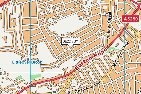 DE22 3UY map - OS VectorMap District (Ordnance Survey)