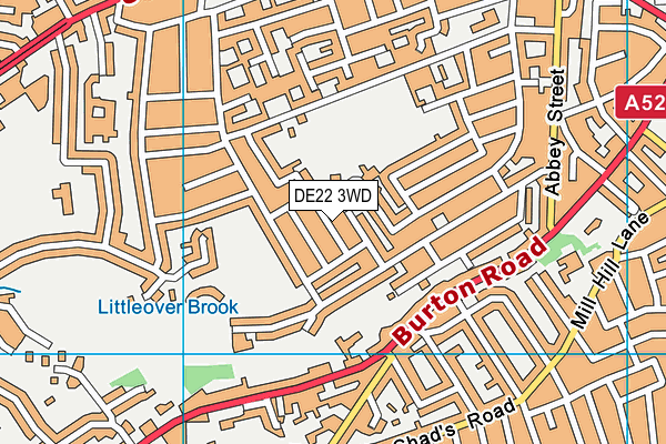 DE22 3WD map - OS VectorMap District (Ordnance Survey)