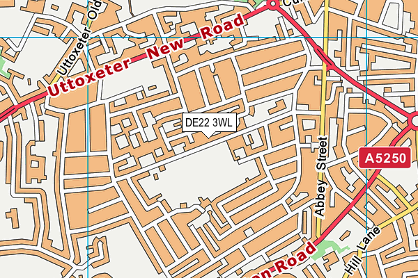 DE22 3WL map - OS VectorMap District (Ordnance Survey)
