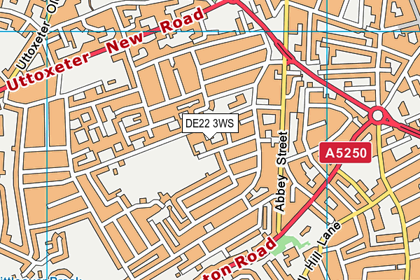 DE22 3WS map - OS VectorMap District (Ordnance Survey)