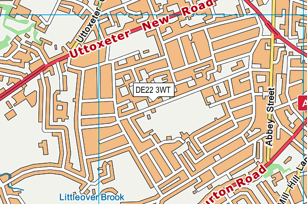DE22 3WT map - OS VectorMap District (Ordnance Survey)