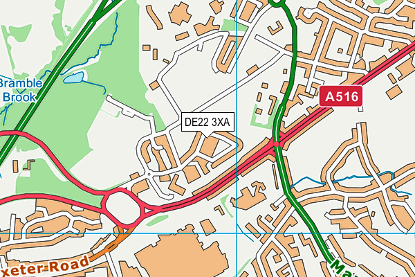 DE22 3XA map - OS VectorMap District (Ordnance Survey)